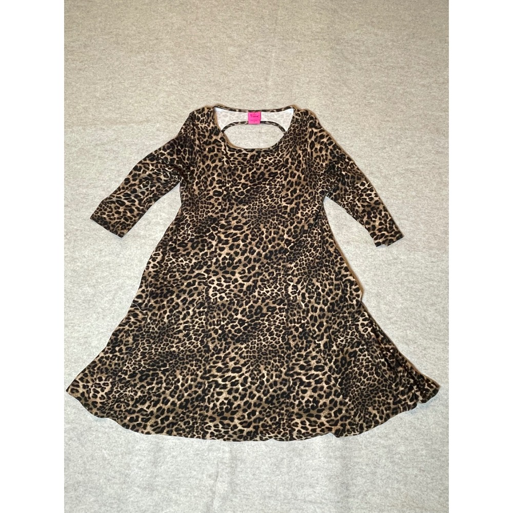 Torrid Betsey Johnson Leopard Print Cutout Back Skater Dress Brown Plus Size 0